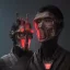 Placeholder: Epic portrait of cyberpunk cyborg samurai assassin, visor, Character Design, mask, robes, futuristic, mechanical, colors, shiny, glossy, reflective, cybernetic, highly intricate detailed, intricate design, photorealistic, hyperrealistic, Unreal Engine, upper torso, visual stunning, perfect symmertry, centered, neon, chrome, award winning, artstation, artgerm, deviantart, rutkowski, mucha, Sci-Fi, Digital Art, cover art, HDR, 8k, 4k, deep shadows, high contrast, beautiful composition, Volumet