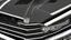 Placeholder: Photograph of a the front grill of a gorgeous, expensive, oldschool black muscle car with a big, black front grill, realistic, stylish, taken up close, symmetrical