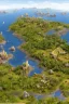 Placeholder: Close-up animation image of an island full of wild warthog