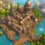 Placeholder: q-version mmo architecture concept in dofus，vertical view