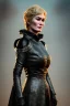 Placeholder: Cersei Lannister as evil queen in black leather coat, busty, cleavage, voluptuous, lena headay, angry, stern look. character design by cory loftis, fenghua zhong, ryohei hase, ismail inceoglu and ruan jia. unreal engine 5, artistic lighting, highly detailed, photorealistic, fantasy