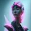 Placeholder: Portrait, Front avatar image, rabbit mask, cyberpunk Asian woman, black pink color, highly detailed, concept art, smooth, unreal engine 5, god rays, ray tracing, RTX, lumen lighting, ultra detail, volumetric lighting, 3d, finely drawn, high definition, high resolution.