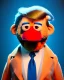 Placeholder: Waist up Portrait, Donald trump muppet, Sesame Street style, retro style, photo studio, soft color, blue background, unreal engine 5, ray tracing, RTX, lumen lighting, ultra detail, volumetric lighting, 3d.