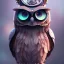 Placeholder: depth of field, Steampunk Owl, extreme detail, Photorealism, macro lens 70mm,bokeh, cinema4d, 8k, unreal engine 5, redshift render, midjourney4