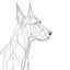 Placeholder: Create an abstract, minimalist dog using one continuous line art.