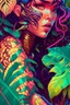 Placeholder: Tropic Viper Girl, Highly detailed, Vibrant colors, Sharp focus, art by mandie manzano and lois van baarle, tropical foliage in background, Fantasy, Intricate, Matte, trending on artstation.