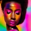 Placeholder: masterpiece, best quality, woman, dark skinned, sparkling eyes, fluorescent skin, colorful makeup, blond flutter hair, highly detailed body, sun light, 4K, RAW, depth of field, high contrast, realistic details, 24mm