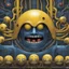 Placeholder: by Anton Semenov and Gerald Scarfe and H.R. Giger, surreal pac-man nightmare, Welcome to the Video Game, infinity stretch assembly line of Pac-man evil clones waiting to be activated, Bamco Poster art, color ink illustration, sharp focus, surreal concept art, yellow and Dark-blue color scheme, by Zdzislaw Beksinski