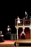 Placeholder: llustrate the presidential box on the balcony level, portraying Abraham Lincoln, his wife, and their guests as they enjoy the play. Highlight the vulnerability of Lincoln without proper security, setting the stage for the impending tragedy