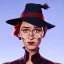 Placeholder: Portrait of a 30 year old witch like Renée Zellweger and Mary Poppins