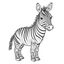 Placeholder: Outline art for cute Zebra full body