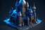 Placeholder: Dark Magic castle, Low poly, magic crystal ,Polygon, Geometric, 3D, Artstation, Antoni Gaudi style, Gaudism, Modern Architecture