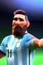 Placeholder: Realistic Messi Argentina soccer player Portrait, mid shot view, concept art, art station, 3d, photo studio, blue clean background, unreal engine 5, ray tracing, RTX, lumen lighting, ultra detail, volumetric lighting.