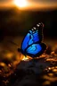 Placeholder: Mariposa azul al atardecer