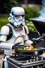 Placeholder: stormtrooper star wars cooking on grill