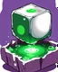 Placeholder: tabletop RPG green cube slime with white sphere inside rpg art no background