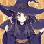Placeholder: Akira Toriyama style, witch, witch hat, witch robe, expression smiling