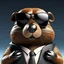 Placeholder: beaver as a special agent with sunglasses photorealistic