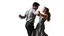 Placeholder: Man and woman in their thirties dancing swing, Art