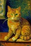 Placeholder: Portrait of a cat by Van Gogh