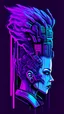Placeholder: decentralized head, cyberpunk, purple, blue, pink