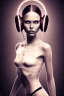 Placeholder: women, potret photography, headphone, light saber