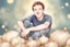 Placeholder: cute chibi mark zuckerberg with a big garlic in sunshine, watercolor and black in outlines, golden glitter, ethereal, cinematic postprocessing, bokeh, dof