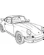 Placeholder: outline for a coloring page of a Porsche 911, white background, sketch style, only use outline, no shadows and clear and well defined