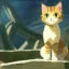 Placeholder: tabby cat animal, anime, ultra-detailed, white background, HD design by makoto shinkai, Granblue Fantasy