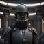 Placeholder: star wars bald male corellian pilot wearing dark gunmetal grey and black First Order special forces TIE pilot armored flightsuit and helmet with gold trim inside the jedi temple, centered head and shoulders portrait, hyperdetailed, dynamic lighting, hyperdetailed background, 8k resolution, volumetric lighting, light skin, fully symmetric details