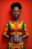 Placeholder: avenger in Kente costume portrait, cinematic, ghana colours, african pattern, engraved, high detail