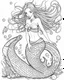 Placeholder: A real simple l mermaid, coloring image,