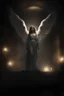 Placeholder: Angel under the light, dark atmosphere