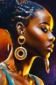 Placeholder: beautiful African woman pop art style 8k calligraffiti with spray paint and watecolor effect