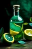 Placeholder: Potion with water, green leaves, lemon slice