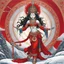 Placeholder: Vajrayogini rises red as a secret dawn in the high snows of Tibet, dancing on the corpse of the small, clinging self. Her curved blade flashes—thought severed at the root; her skull-cup brims—desire ripened into wisdom. Fierce, ecstatic, she wastes nothing: every passion is fuel for awakening. She is bliss wed to emptiness, fire married to boundless sky. In her image the seeker dissolves, finding the mind’s clear, deathless light. Swift mother of realization, she stands not as goddess alone but
