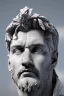 Placeholder: Ultra Realistic image, roman sculpture, deluxe white marble material, Lionel Messi, Laurel leaves wreath, Renaissance style, miguel angel David style, chisel style, emperor, waist up portrait, epic, celestial, cinematic lighting, God light, god rays, 4k resolution, smooth details, ornate details, unreal engine 5, blue vibrant background.