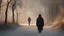 Placeholder: {{abstract}}, mystery, Man covered with black haze, walking to the star, tilt shift, soothing tones, high quality, film grain, Fujifilm XT3, sharp focus, soft light, soft cinematic light, sharp, intricate details, black background