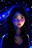 Placeholder: Beautiful animated girl under a starry-eyed night. Dynamic. Ultra realistic