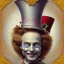 Placeholder: "Mad Hatter" book young man character of "Alice in the wonderland", elegant dress,sarcastic smile,big top hat,.behance contest winner, generative art, baroque, intricate patterns, fractalism, movie still, cartoon.style by Disney,Chie Yoshii,earnst haeckel,james jean.