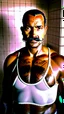 Placeholder: portrait photo of stocky marocan with moustache 40 years old under the shower, manly chest, big tights, in a old bathroom, misery and poverty, photorealism, 35mm lens, ultra detailed