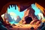 Placeholder: cartoon magic cave landscape realistic cartoon style