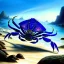 Placeholder: ultra detailed fullbody Drawing of Sea monster Giant Blue Crab on the shore ,with sharp teeth, extremely detailed digital painting, intrincate, extremely detailed face,crystal clear Big eyes, in the style of Frank Frazetta, mystical colors , perfectly centered image, perfect composition, rim light, beautiful lighting, 8k, stunning scene, raytracing