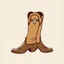 Placeholder: a pair of dancing cowboy boots with spurs, side view simplified, graphic element clip art vector