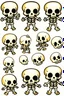 Placeholder: skeleton emotes, GG, OMG, sprite sheet