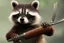 Placeholder: Racoon holding a sword