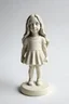 Placeholder: Sculpture en gomme, petite fille aux cheveux longs, fond blanc