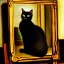 Placeholder: oil portrait of a Cat watching himself in a mirror by Monet 8k