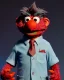 Placeholder: hybrid character, Elmo muppet head, realistic man body, human arms and hands, Shirt and tie, concept art, smooth, unreal engine 5, god lights, ray tracing, RTX, lumen lighting, ultra detail, volumetric lighting, 3d, finely drawn, high definition, 4k.