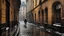 Placeholder: The rain-soaked cobblestones shimmer as a lone cyclist glides down the narrow street, while the architecture wears a winter blanket of beauty.